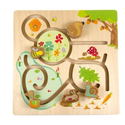 Jucarie placa din lemn, animale din padure, Andreu Toys SOLANT16107