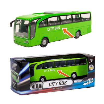 Autobuz de calatorie City Bus, de jucarie, pentru copii, din plastic, verde SOLVDM2003201