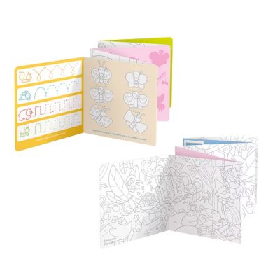 Carte de colorat si trasat linii pentru copii Banana Panda I Love Coloring, imagini cu Zane, 12 ilustratii de trasare si colorare, 2 imagini panoramice, 2 carti tip acordeon, 96 cm lungime SOLBP50162