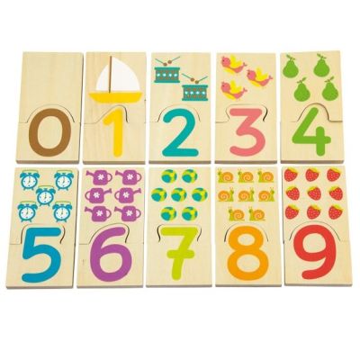 Puzzle educativ Invata cifrele din lemn, 10 piese SOLANT16241A