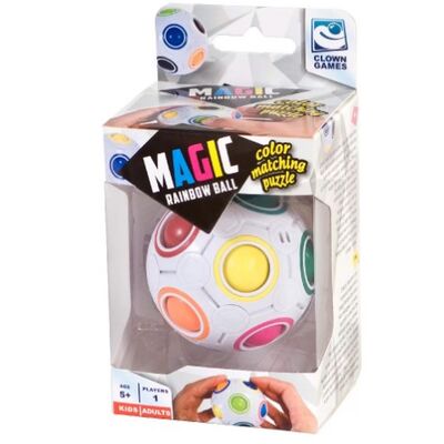 Minge antistres Fidget Rainbow Magic Ball, joc tip cub rubic, alb, Magic Puzzle SOLVDM0896142