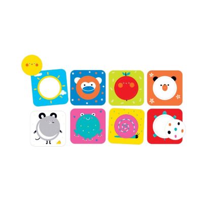 Joc educativ pentru copii si bebelusi, Banana Panda On the Go Discovering Circles, Primele cartonase cu imagini si cercuri, 16 piese SOLBP49098