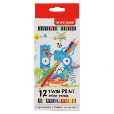 Set 12 creioane colorate Bruynzeel cu doua capete SOLVDM2002507