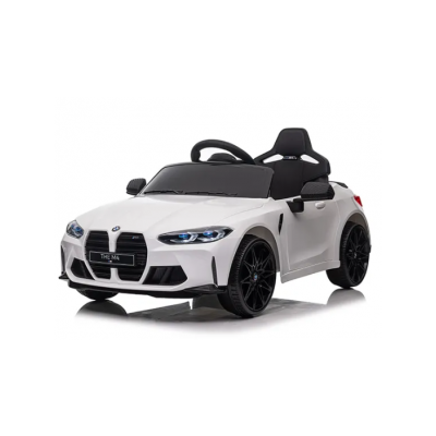 Masinuta electrica cu telecomanda bmw m4, 110x70x50 cm, varsta 1-5 ani, roti eva, scaun din piele eco, putere 90w - alb edeedibmwm4alb