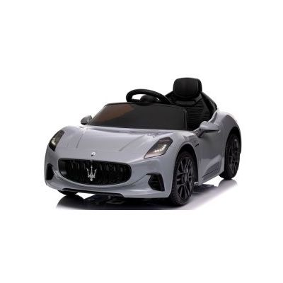 Masinuta electrica cu telecomanda maserati granturismo, 99x59.5x44 cm, varsta 1-4 ani, roti eva, scaun din piele eco, putere 90w - gri edeedimaseratigtgri