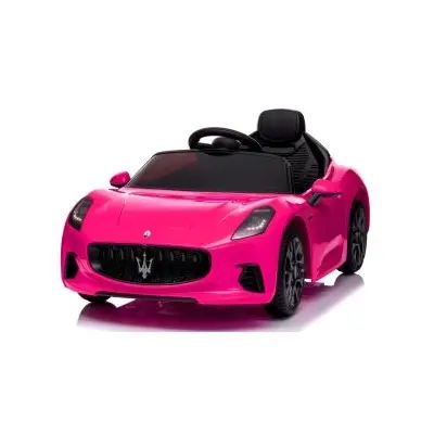 Masinuta electrica cu telecomanda maserati granturismo, 99x59.5x44 cm, varsta 1-4 ani, roti eva, scaun din piele eco, putere 90w - roz edeedimaseratigtroz