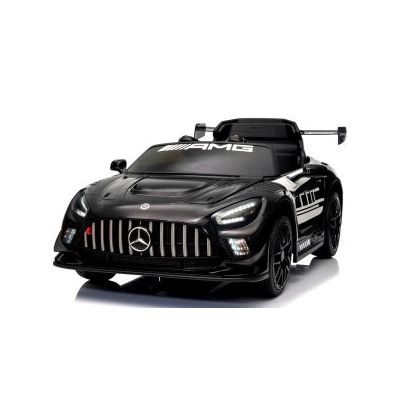 Masinuta electrica cu telecomanda mercedes gt3 evo, 114x69x45 cm, varsta 1-5 ani, roti eva, scaun din piele eco, putere 90w - negru edeedigt3evonegru