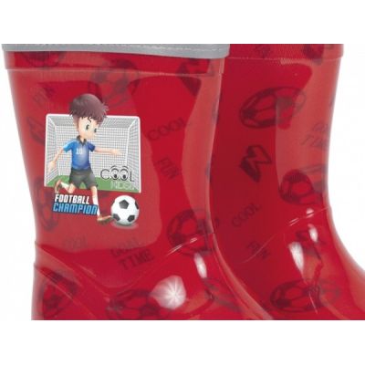 Cizme de cauciuc Perletti Fotbal marime 28 29 rosii SOLPE156144