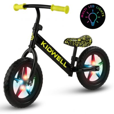 Bicicleta fara pedale cu led kidwell rebel - neon yellow edeedirobirle04a1