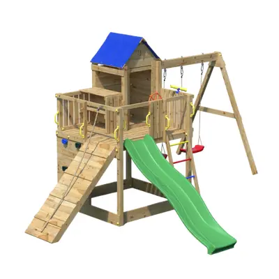 Complex joaca din lemn 7in1, pentru 10 copii,  fungoo treehouse natur - okefu05130pkx