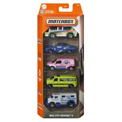 MATCHBOX SET 5 MASINUTE METALICE MBX CITY DRIVERS V SCARA 1 LA 64 VIVMTC1817_JBX21