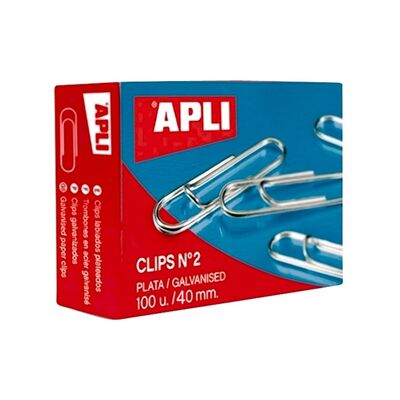 Agrafe pentru birou Apli, 40 mm, zincate, 100 bucati/cutie BPTCAL011715