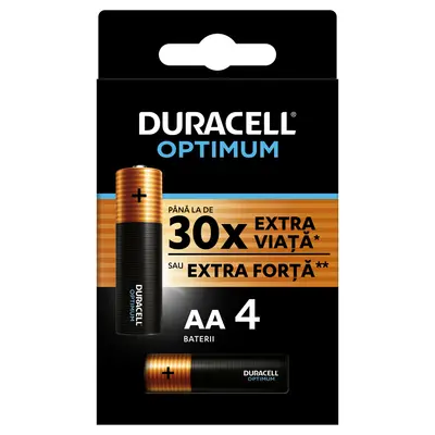 Baterii DURACELL R6 Optimum AA, 4 bucati BPTCPG619774