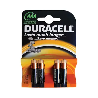 Baterii Duracell Basic, LR03, AAA, alcaline, 1.5 V, 4 bucati/set BPTCPG000603