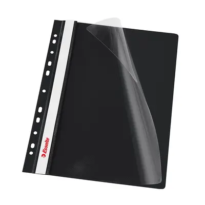 Dosar PP cu multiperforatii Esselte VIVIDA, A4, negru, 10 buc/set BPTCSL000130