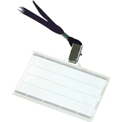 Ecuson orizontal Donau, 85 x 50 mm, cu snur negru, 50 bucati/cutie BPTCDN100961