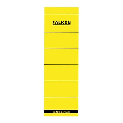 Etichete Falken autoadezive, pentru bibliorafturi,  60 x 190 mm, galben BPTCFA0663