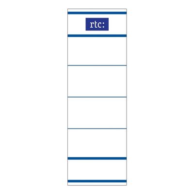 Etichete RTC din carton, pentru bibliorafturi,  45 x 142 mm, alb BPTCFA0681