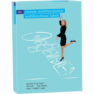 Etichete autoadezive RTC, A4, 210 x 297 mm, 100 bucati, 100 coli/top BPTCRH1000