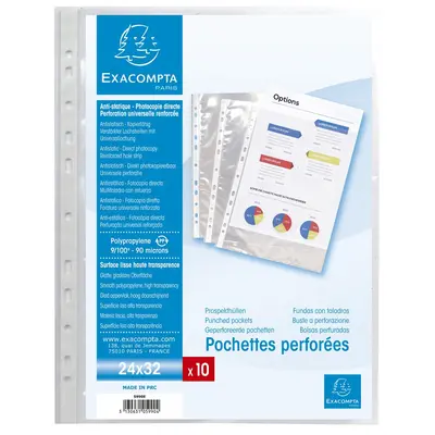 File de protectie Exacompta, pentru carti de vizita, 110 microni, 10 bucati/set BPTCFA100210