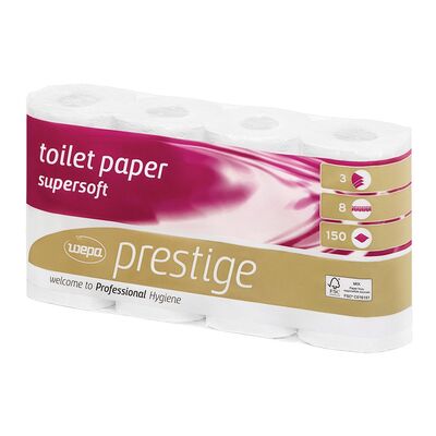 Hartie igienica Wepa Prestige, 3 straturi, 8 role/set BPTCWP003003
