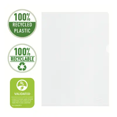 Mapa de protectie Esselte Recycled, PP reciclat, A4, 100 mic, 100 bucati/cutie, standard BPTCSL627496