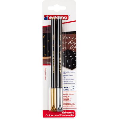 Marker Edding 1200 tip carioca, varf 1-3 mm auriu/argintiu blister BPTCED120070