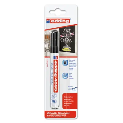 Marker Edding 4095 cu creta lichida, varf 2-3 mm, negru, blister BPTCED40951B