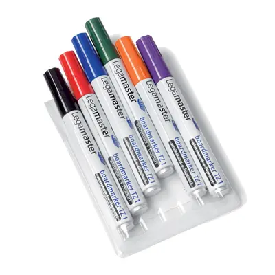 Marker pentru tabla Legamaster, TZ1 varf rotund, 1.5-3 mm, 6 culori/set (negru, rosu, albastru, verde, orange, mov) BPTCPS110096