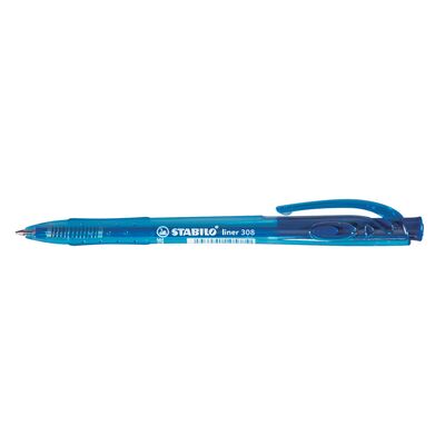 Pix cu mecanism, Stabilo, Liner 308, 0.38 mm, albastru, 10 bucati/cutie BPTCSW3083