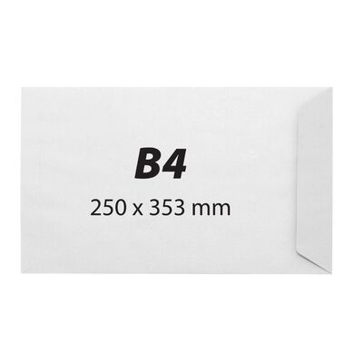 Plic B4, 250 x 353 mm, alb, banda silicon, 100 g/mp, 250 bucati/cutie BPTCKF60205