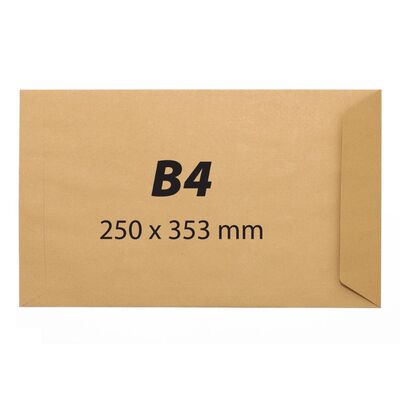 Plic B4, 250 x 353 mm, kraft, banda silicon, 90 g/mp, 250 bucati/cutie BPTCKF60105