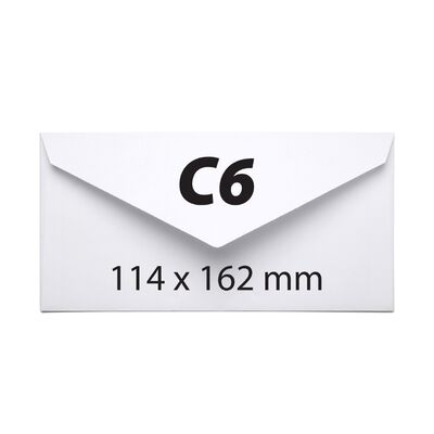 Plic C6, 114 x 162 mm, alb, gumat, clapa V, 70 g/mp, 1000 bucati/cutie BPTCKF11111