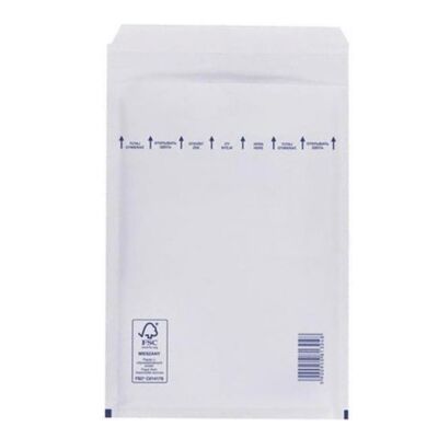 Plic cu protectie, 220 x 340 mm (interior), alb, banda silicon, 90 g/mp, 5 bucati/set BPTCKF70310