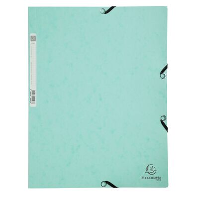 Dosar plic Exacompta Aquarel, A4, carton, inchidere elastic, verde BPTCFA055533