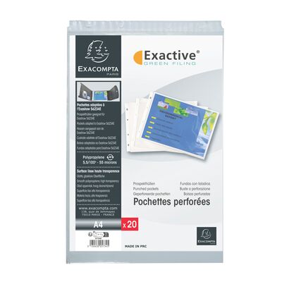 File protectie Exacompta Exactive, PP, cristal, landscape A4, 20 bucati/set BPTCFA005734