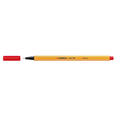 Liner Stabilo Point 88, varf fetru, 0.4 mm, rosu BPTCSW168812