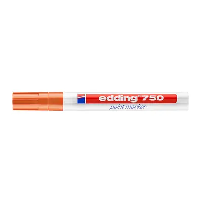 Marker cu vopsea Edding 750, corp metalic, varf 2-4 mm, portocaliu BPTCED750006