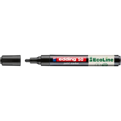 Marker cu vopsea pe baza de apa edding Ecoline 50, corp din plastic reciclat, varf rotund, 2-3 mm, negru BPTCED050001