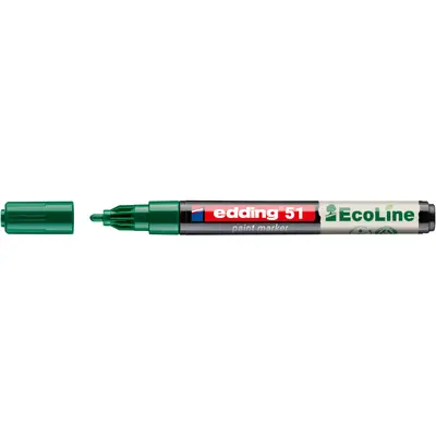 Marker cu vopsea pe baza de apa edding Ecoline 51, corp din plastic reciclat, varf rotund, 1-2 mm, verde BPTCED051004
