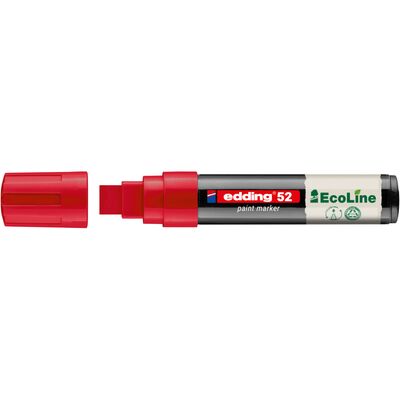 Marker cu vopsea pe baza de apa edding Ecoline 52, corp din plastic reciclat, varf tesit, 4-15 mm, rosu BPTCED052002