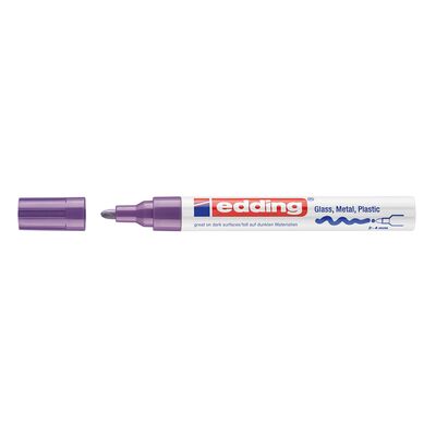 Marker permanent Edding 750, cu vopsea, corp metalic, varf rotund, 2-4 mm, violet BPTCED750008