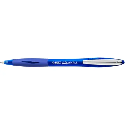 Pix cu mecanism BIC, Atlantis Clic Metal, 0.4 mm, scriere albastra BPTCCT8010