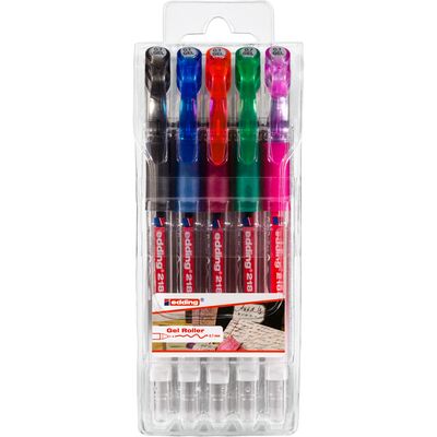Roller cu gel Edding Cristal Jelly 2185, varf 0.7 mm, 5 culori/set BPTCED2185_5