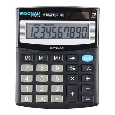 Calculator de birou Donau Tech, 122 x 100 x 32 mm, 10 digiti, negru BPTCDN410201
