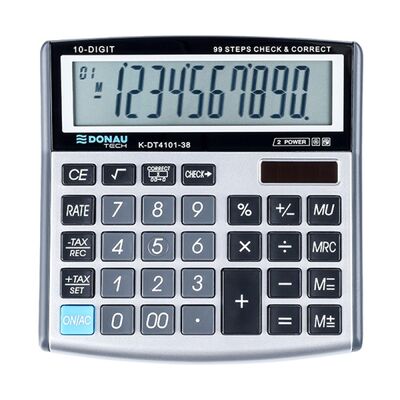 Calculator de birou Donau Tech, 136 x 134 x 28 mm, 10 digiti, argintiu BPTCDN410138