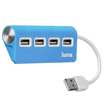 Hub USB HAMA 12179, USB 2.0, albastru BPTCHD000002