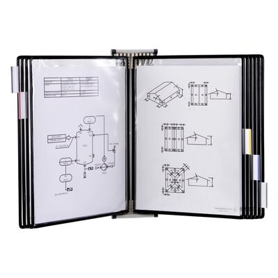 Kit complet Tarifold, din otel, pentru perete, A4, 10 display-uri, negru BPTCTA414107
