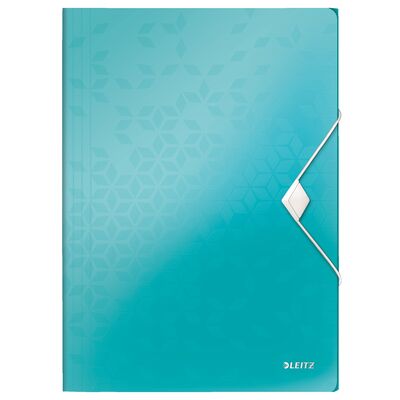 Mapa cu elastic Leitz WOW, PP, A4, 150 coli, turcoaz BPTCSL080308