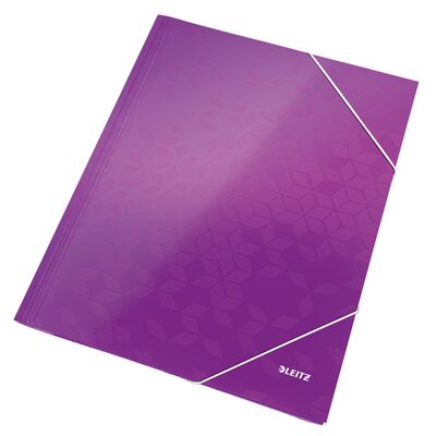 Mapa cu elastic Leitz WOW, carton laminat, A4, 250 coli, mov BPTCSL820062